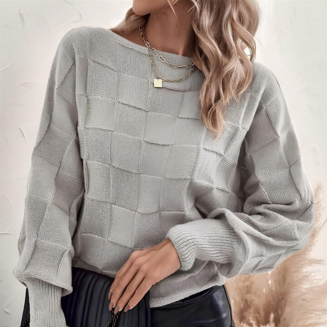 Suéter Feminino de Tricot Cinza