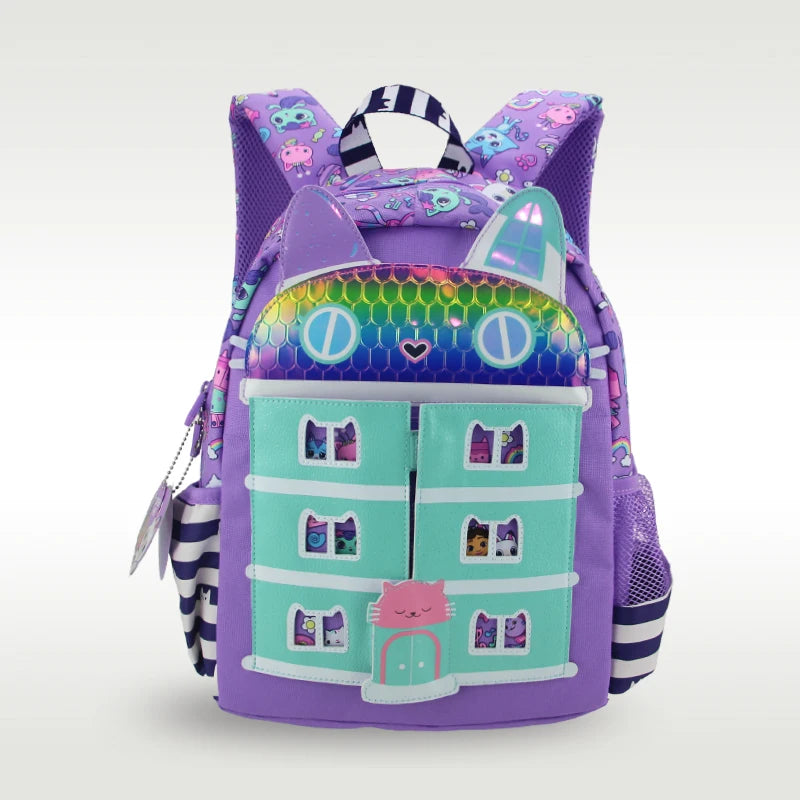 Mochila Infantil Gabby’s Dollhouse com Alças Confortáveis e Tamanho 14”