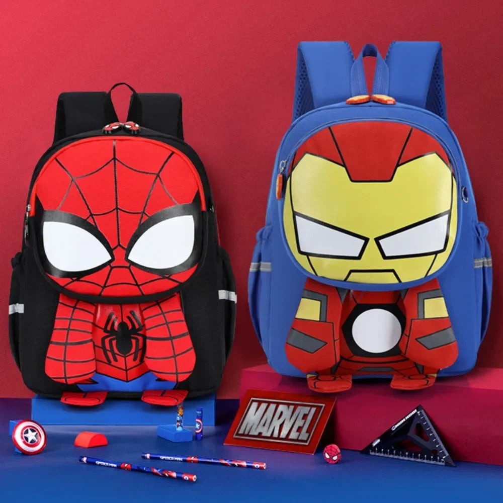 Mochila Infantil Homem-Aranha, Capitão América e Homem de Ferro — Modelo para Meninos
