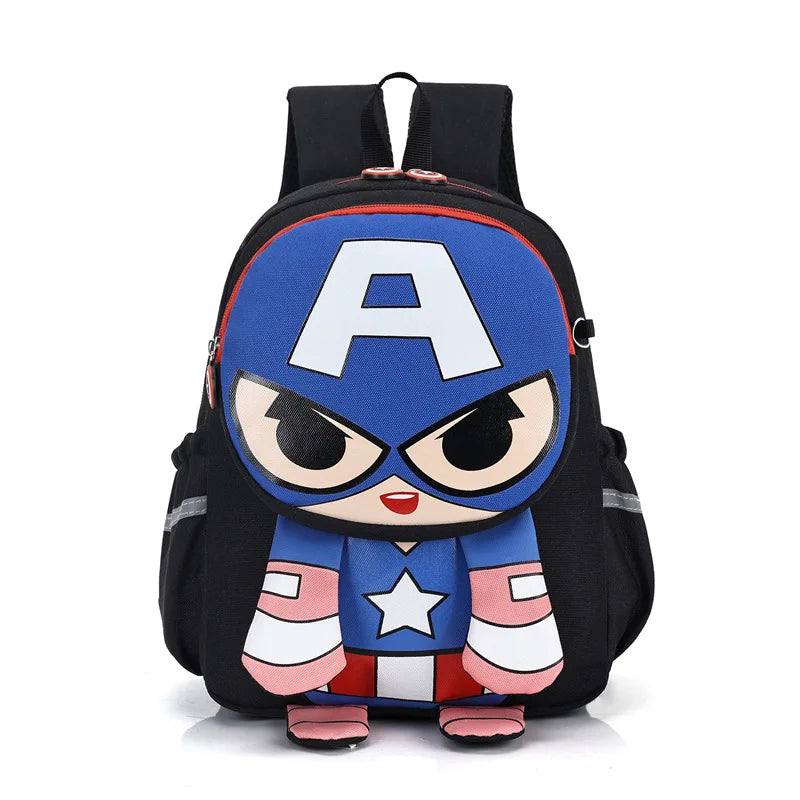Mochila Infantil Homem-Aranha, Capitão América e Homem de Ferro — Modelo para Meninos