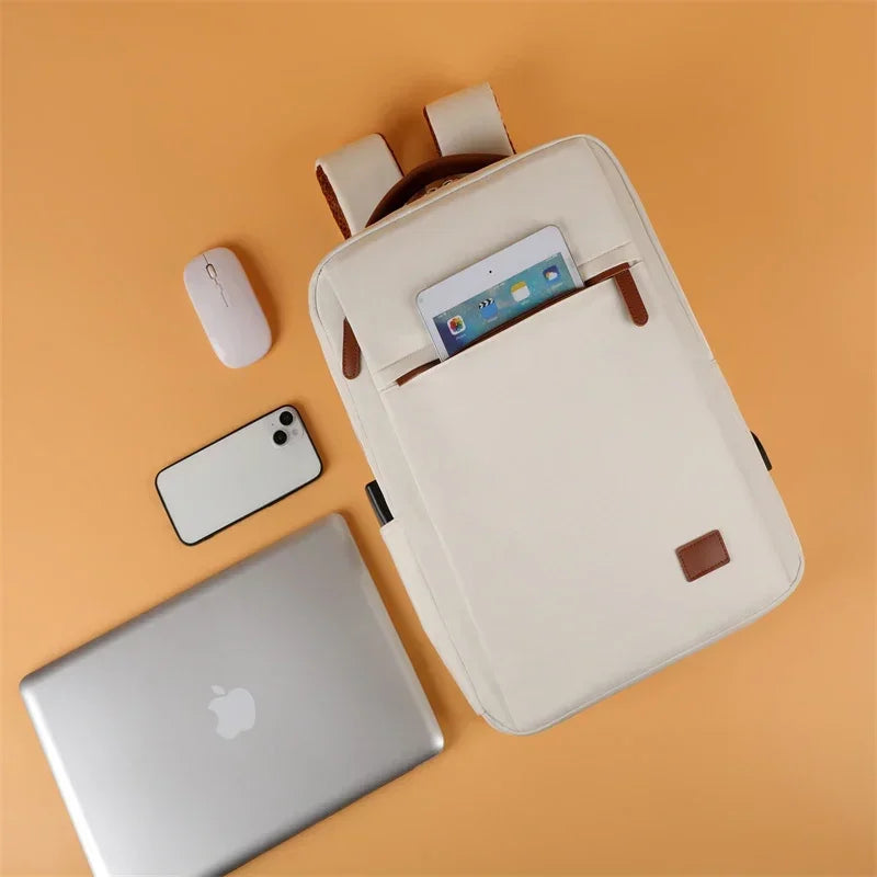 Mochila Feminina para Viagem e Trabalho com Porta USB e Compartimento para Notebook
