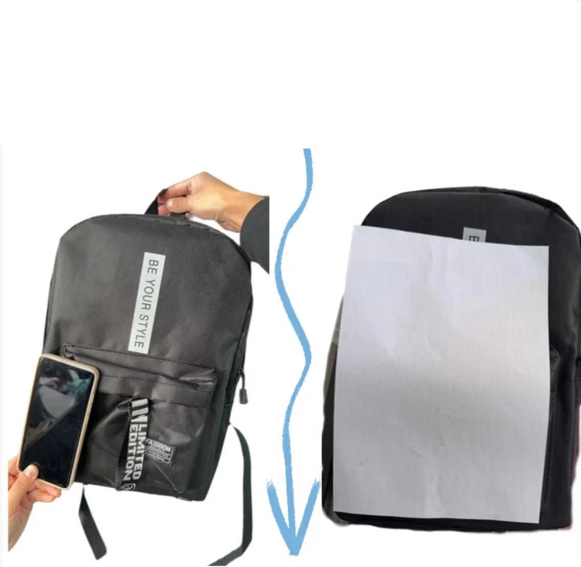 Mochila Escolar Unissex de Grande Capacidade Estilo Coreano