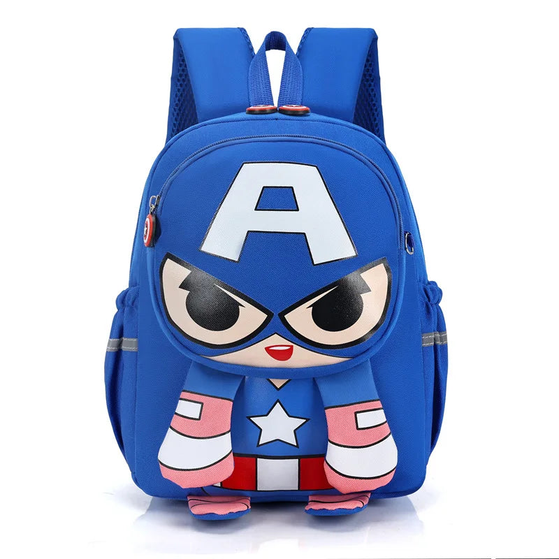 Mochila Infantil Homem-Aranha, Capitão América e Homem de Ferro — Modelo para Meninos