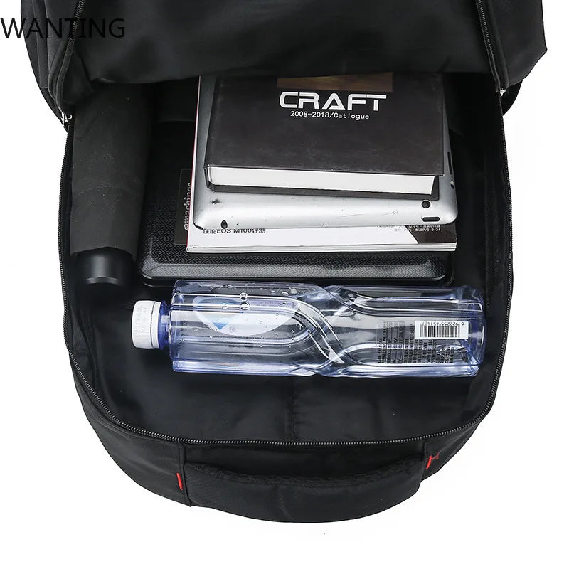 Mochila Unissex de Nylon Impermeável com Grande Capacidade para Notebook Viagem e Uso Diário