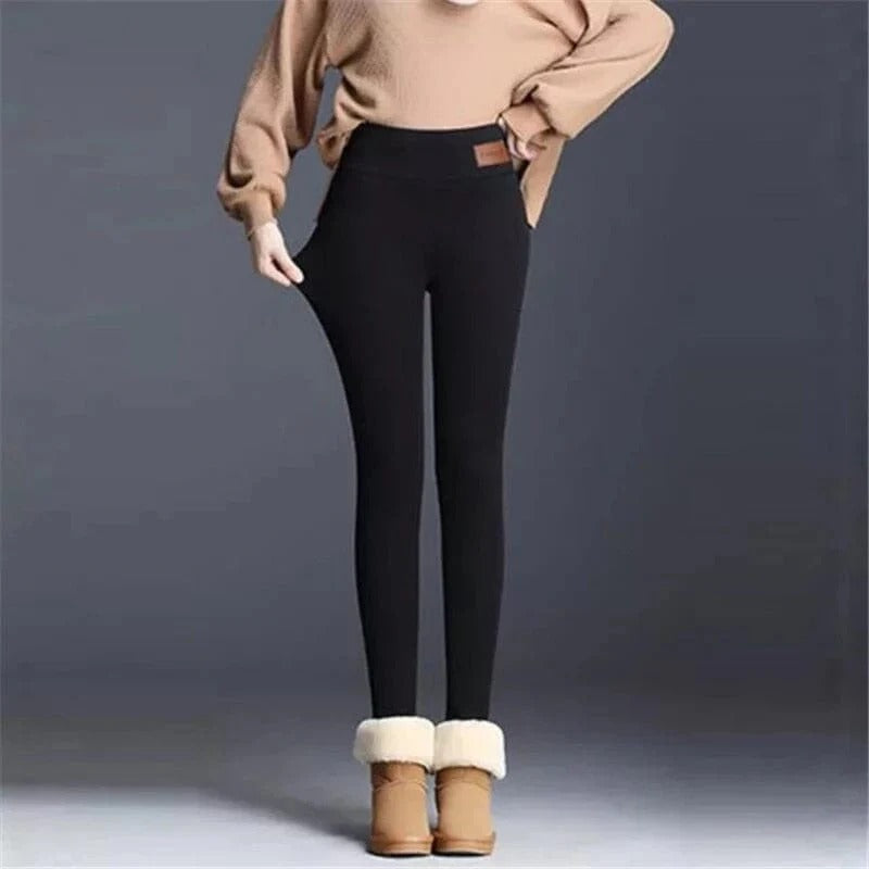 Calça Legging Térmica Forrada Com Lã