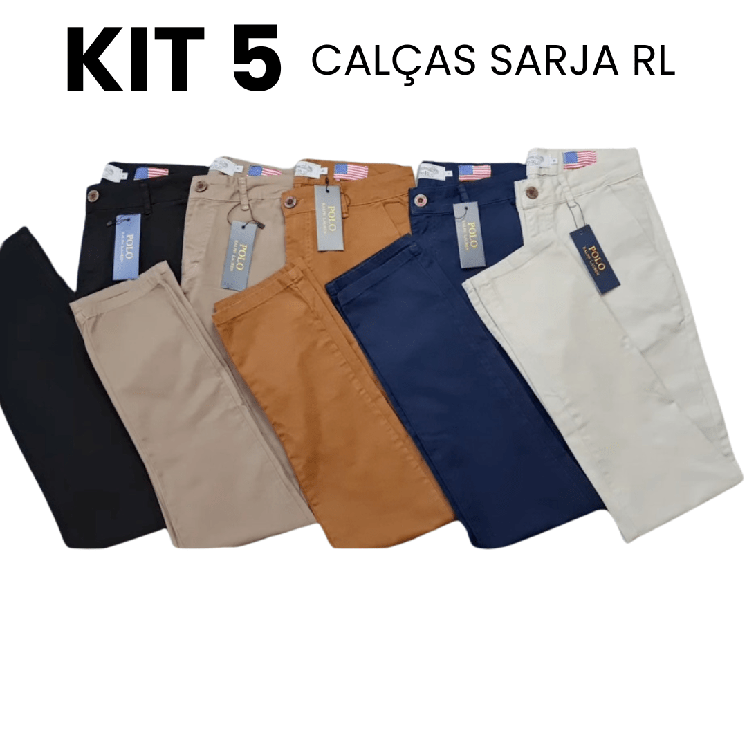 Kit 5 Calças Casuais- Cores Mistas