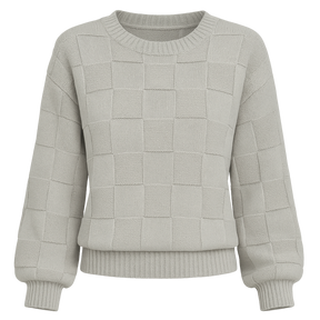 Suéter Feminino de Tricot Cinza
