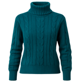 Suéter Feminino de Tricot Gola Alta Verde Escuro