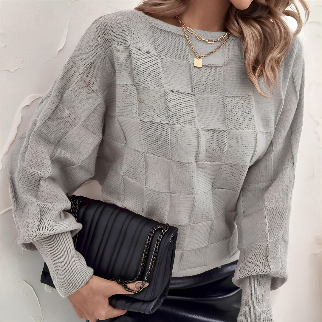 Suéter Feminino de Tricot Cinza
