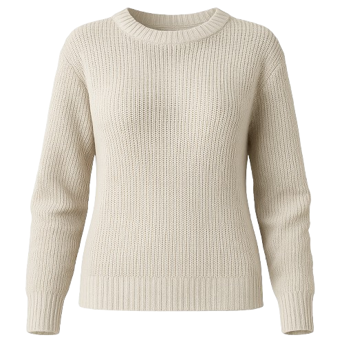 Suéter Feminino de Tricot Creme
