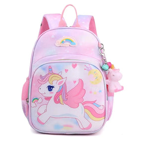 Mochila Infantil de Unicórnio Cartoon Rosa para Meninas com Design Leve Uso Escolar