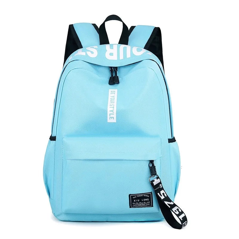 Mochila Escolar Unissex de Grande Capacidade Estilo Coreano