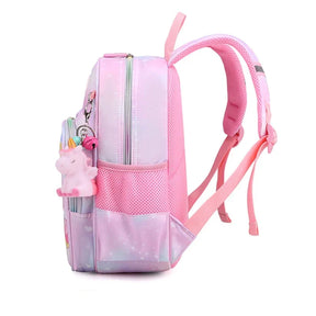 Mochila Infantil de Unicórnio Cartoon Rosa para Meninas com Design Leve Uso Escolar