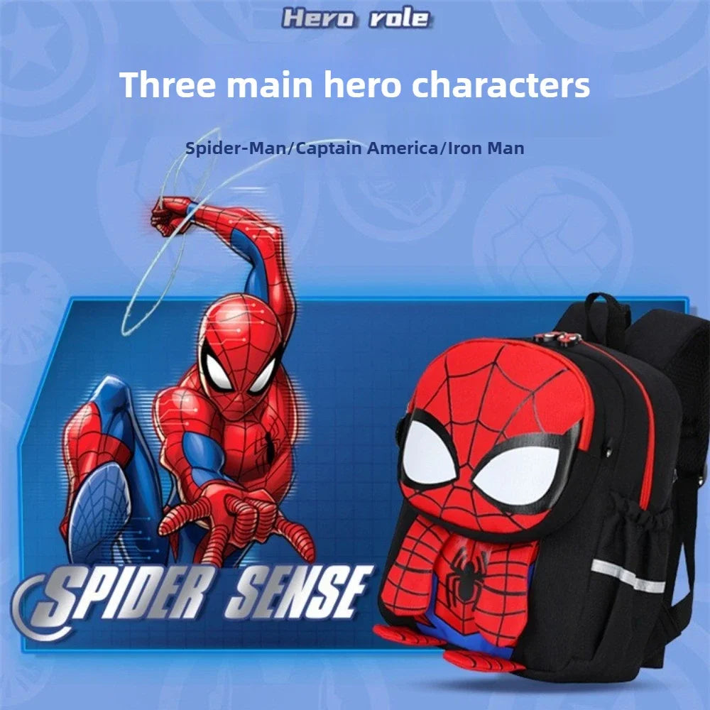 Mochila Infantil Homem-Aranha, Capitão América e Homem de Ferro — Modelo para Meninos