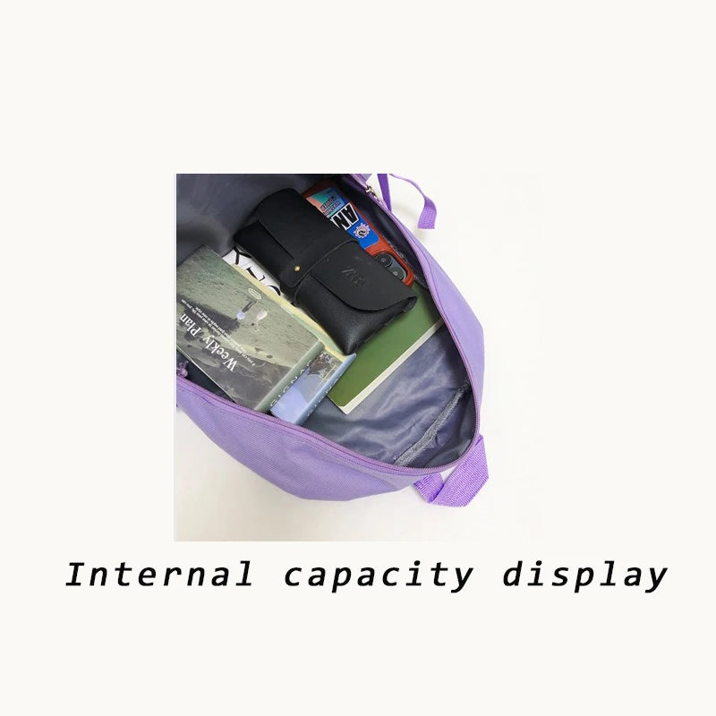 Mochila Escolar Feminina em Tons Rosa e Roxo