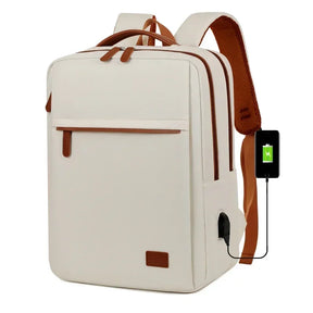 Mochila Feminina para Viagem e Trabalho com Porta USB e Compartimento para Notebook