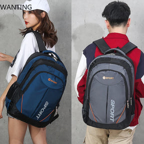 Mochila Unissex de Nylon Impermeável com Grande Capacidade para Notebook Viagem e Uso Diário