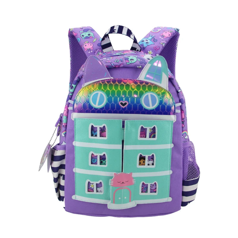 Mochila Infantil Gabby’s Dollhouse com Alças Confortáveis e Tamanho 14”