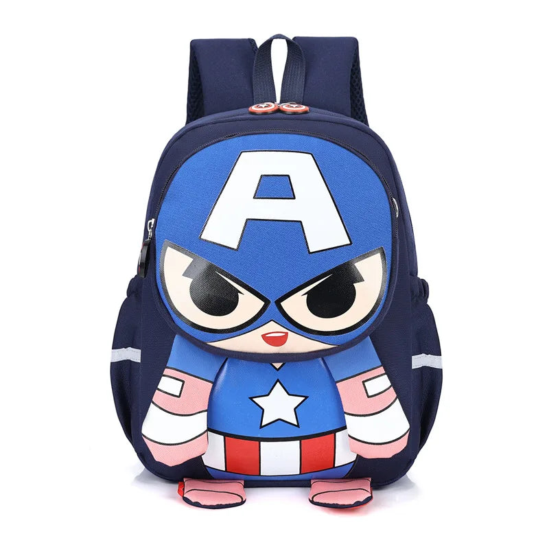 Mochila Infantil Homem-Aranha, Capitão América e Homem de Ferro — Modelo para Meninos