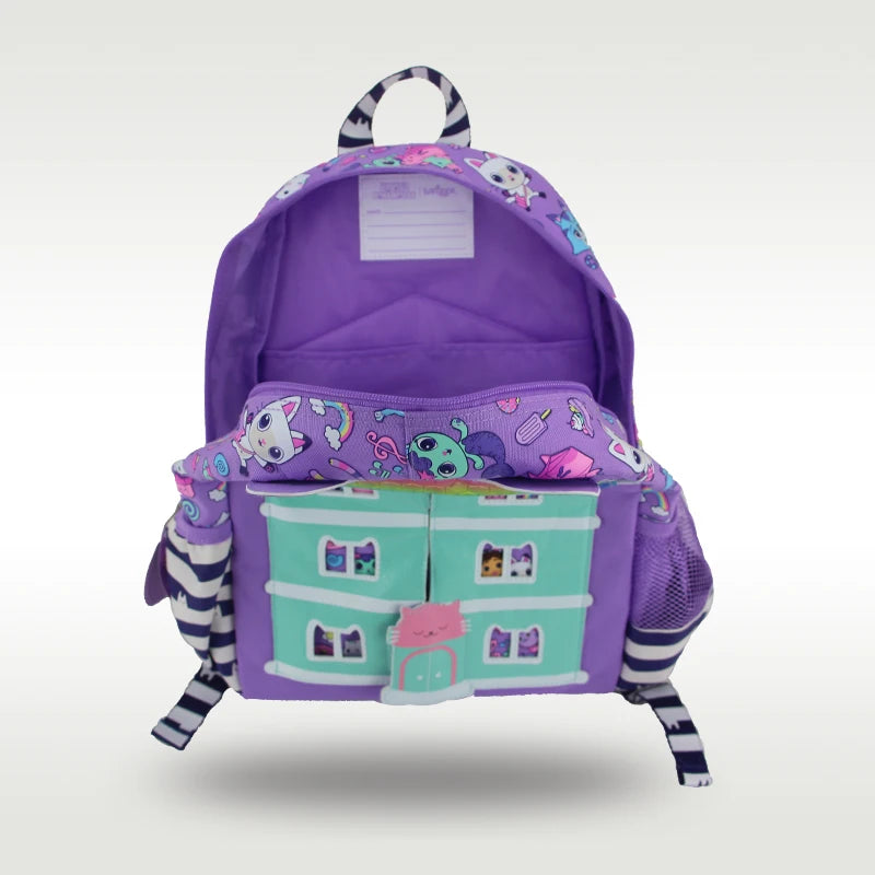 Mochila Infantil Gabby’s Dollhouse com Alças Confortáveis e Tamanho 14”