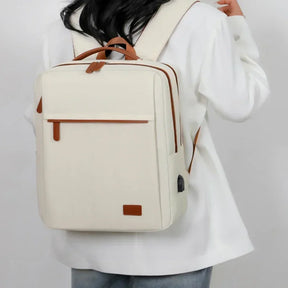 Mochila Feminina para Viagem e Trabalho com Porta USB e Compartimento para Notebook