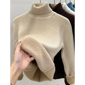 Suéter de Inverno Feminino com Gola Alta