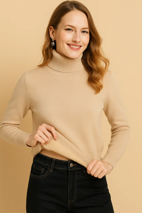 Suéter de Inverno Feminino com Gola Alta